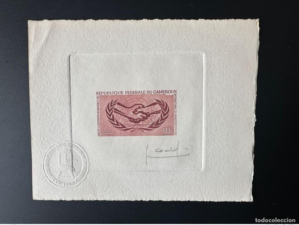 Sellos: Camer&uacute;n 1965 Mi. 439 Prueba de artista A&ntilde;o la Cooperaci&oacute;n Internacional Hand Main