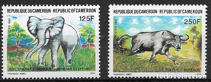 Sellos: CAMER&Uacute;N 1991, Ivert 843/44 - FAUNA, ANIMALES. MNH.