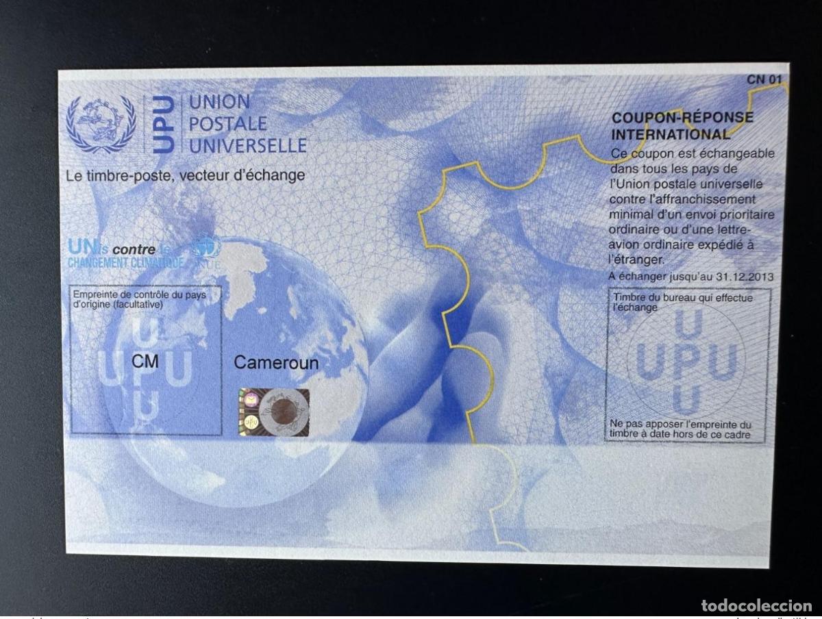 Sellos: Camer&uacute;n UPU Estados Unidos sobre el cambio clim&aacute;tico COUPON-REPONSE INTERNATIONAL IRC IAS CRI