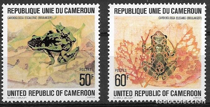 Sellos: CAMER&Uacute;N 1978, Ivert 621/22 - FAUNA - RANA. MNH.