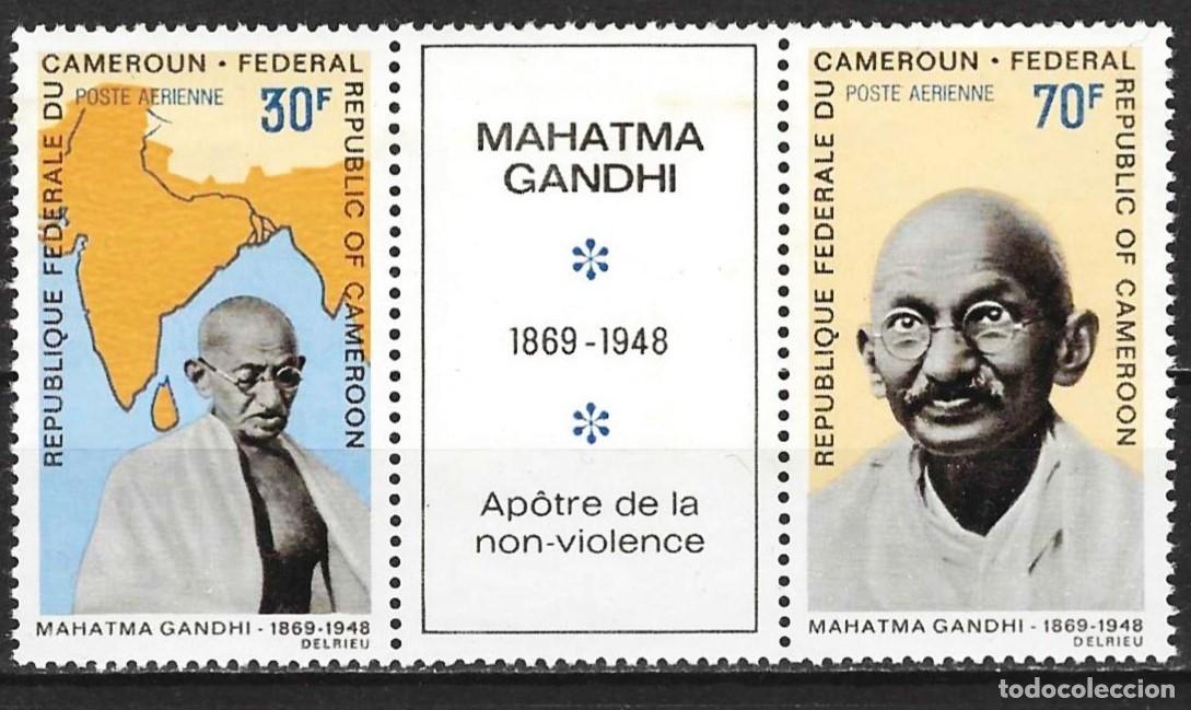 Sellos: Camer&uacute;n 1968 - Mi 557+561Z - YT Pa 122 y 126 - Mahatma Gandhi - MNH** ( A&eacute;reo )
