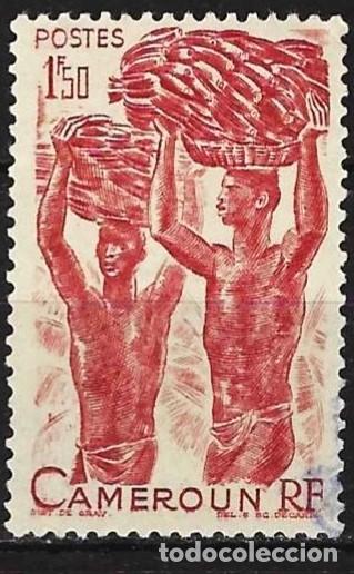 Sellos: Camer&uacute;n 1946 - Mi 278 - YT 284 - Portadores de pl&aacute;tanos