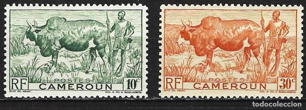 Sellos: Camer&uacute;n 1946 - Mi 270 y 271 - YT 276 y 277 - Zeb&uacute; - MNH**