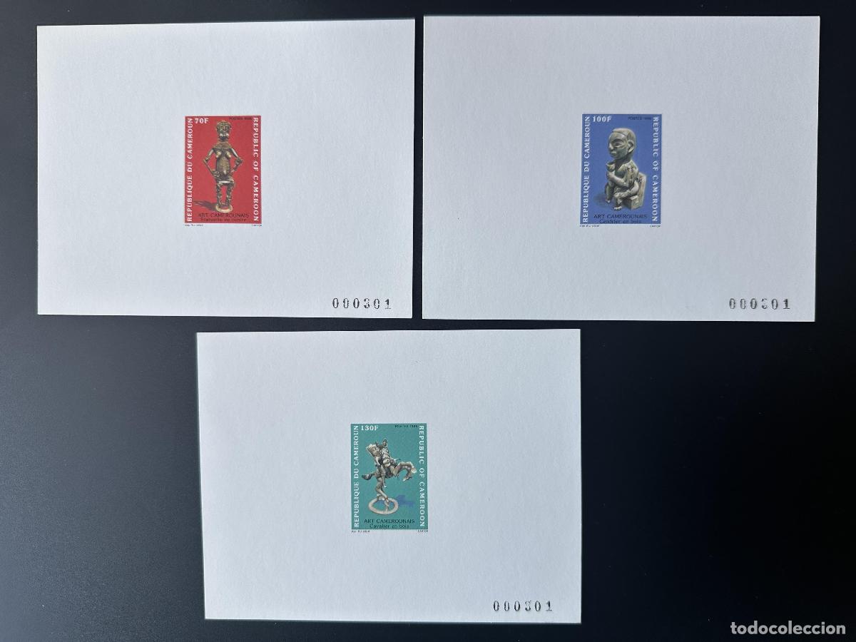 Timbres: Camer&uacute;n 1986 Mi. 1121 - 1123 Proof De Luxe Art Camerounais Kunst