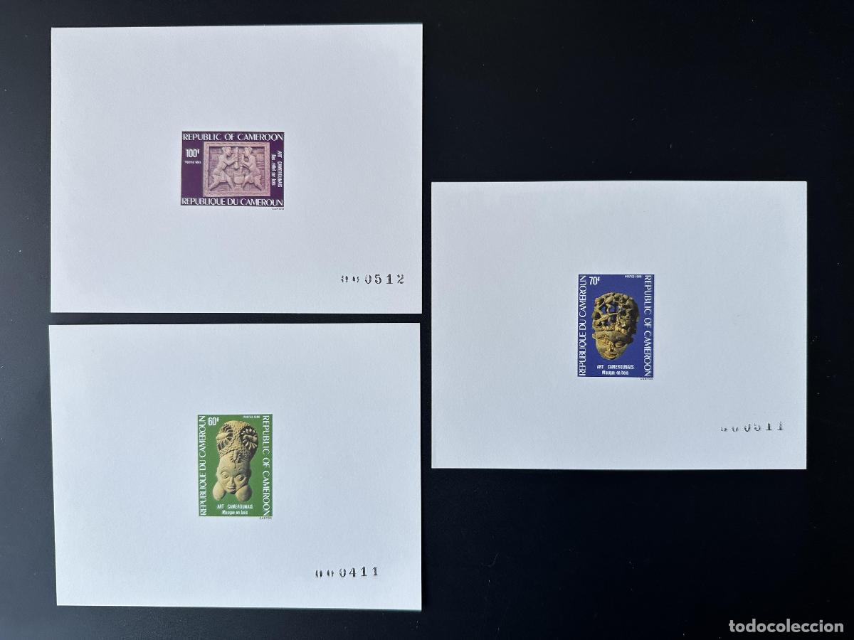 Sellos: Camer&uacute;n 1985 Mi. 1096 - 1098 Proof De Luxe Art Camerounais Kunst