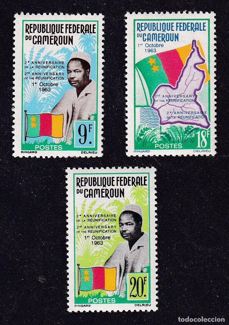 Sellos: CAMEROUN n&deg; 372 &agrave; 374 ** anniversaire de la r&eacute;unification