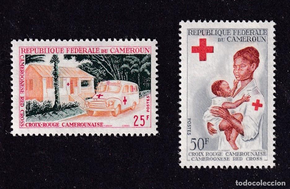 Sellos: CAMEROUN n&deg; 394 et 395 ** croix rouge