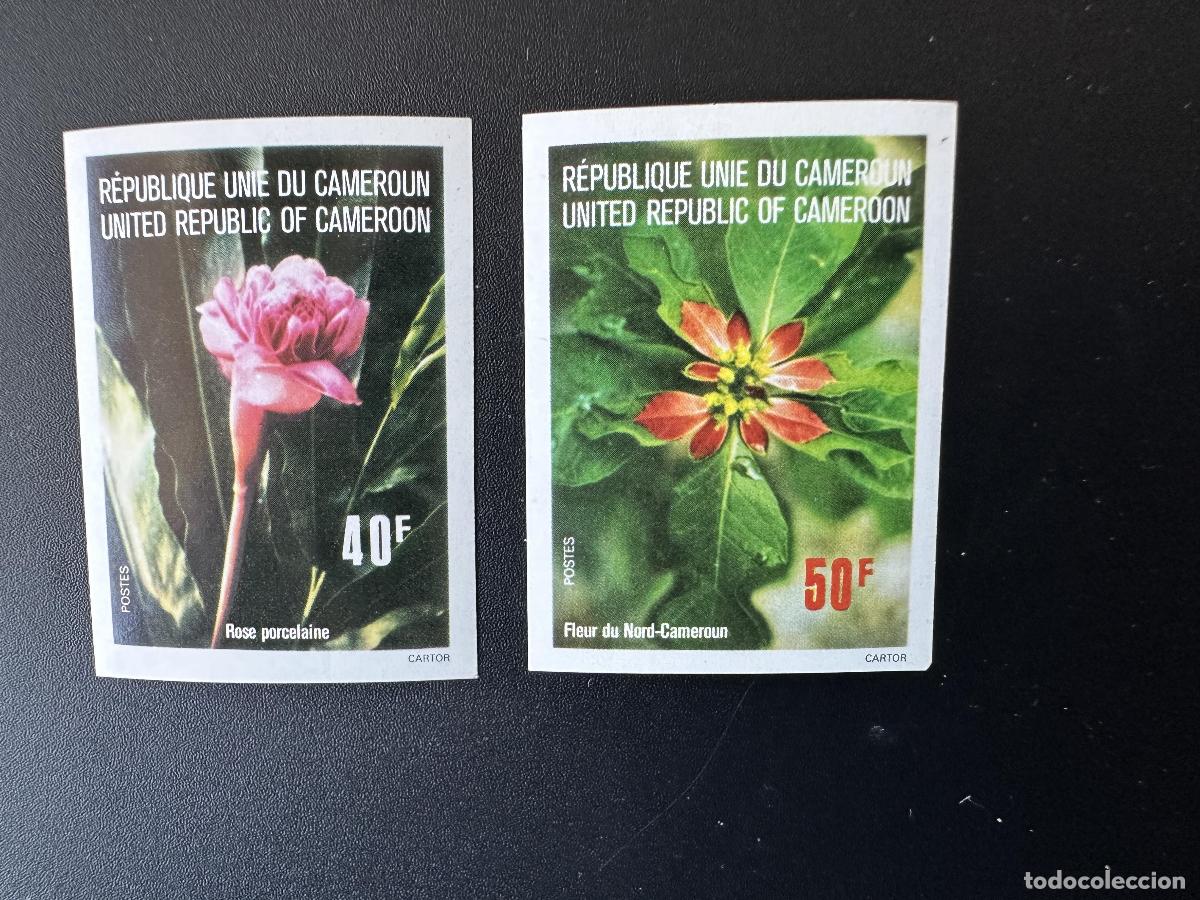 Sellos: Camer&uacute;n 1976 Mi. 819 - 820 ND Flowers Porcelana rosa del Norte