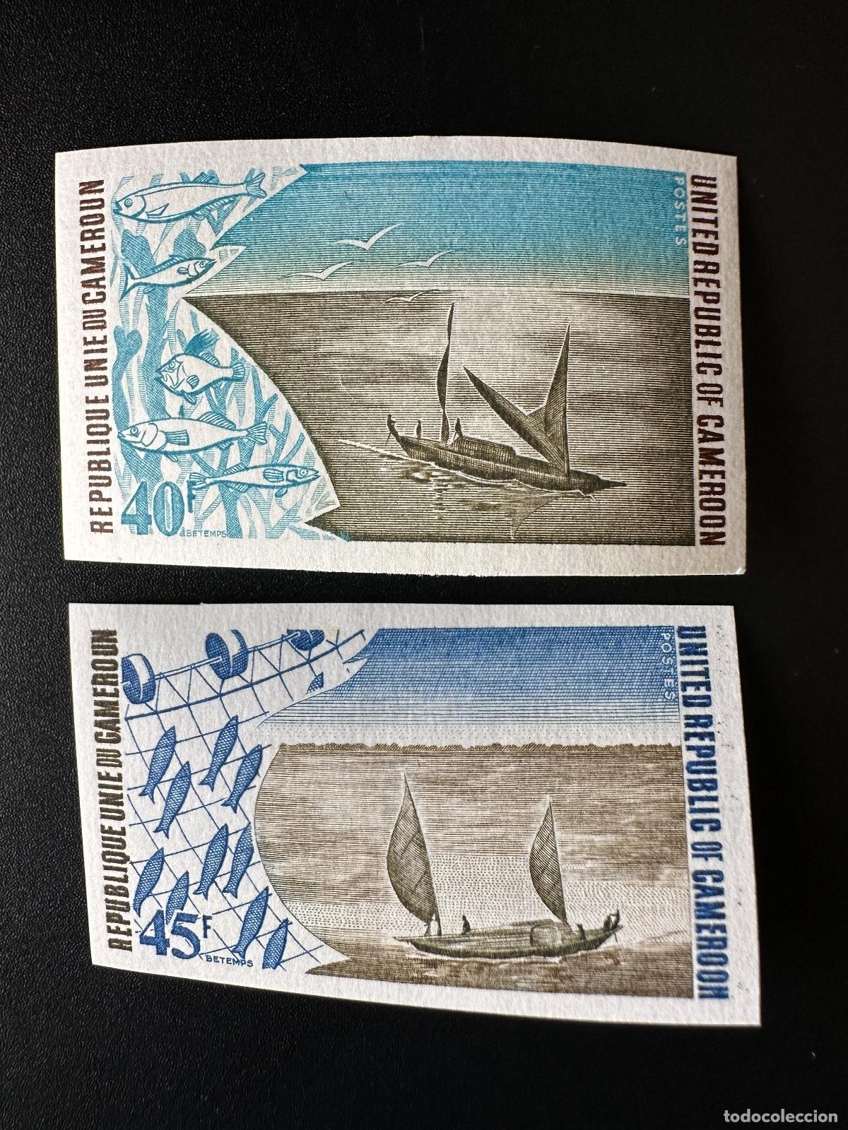 Stamps: Camer&uacute;n 1975 Mi. 797-798 ND Barcos pesca transporte mar&iacute;timo