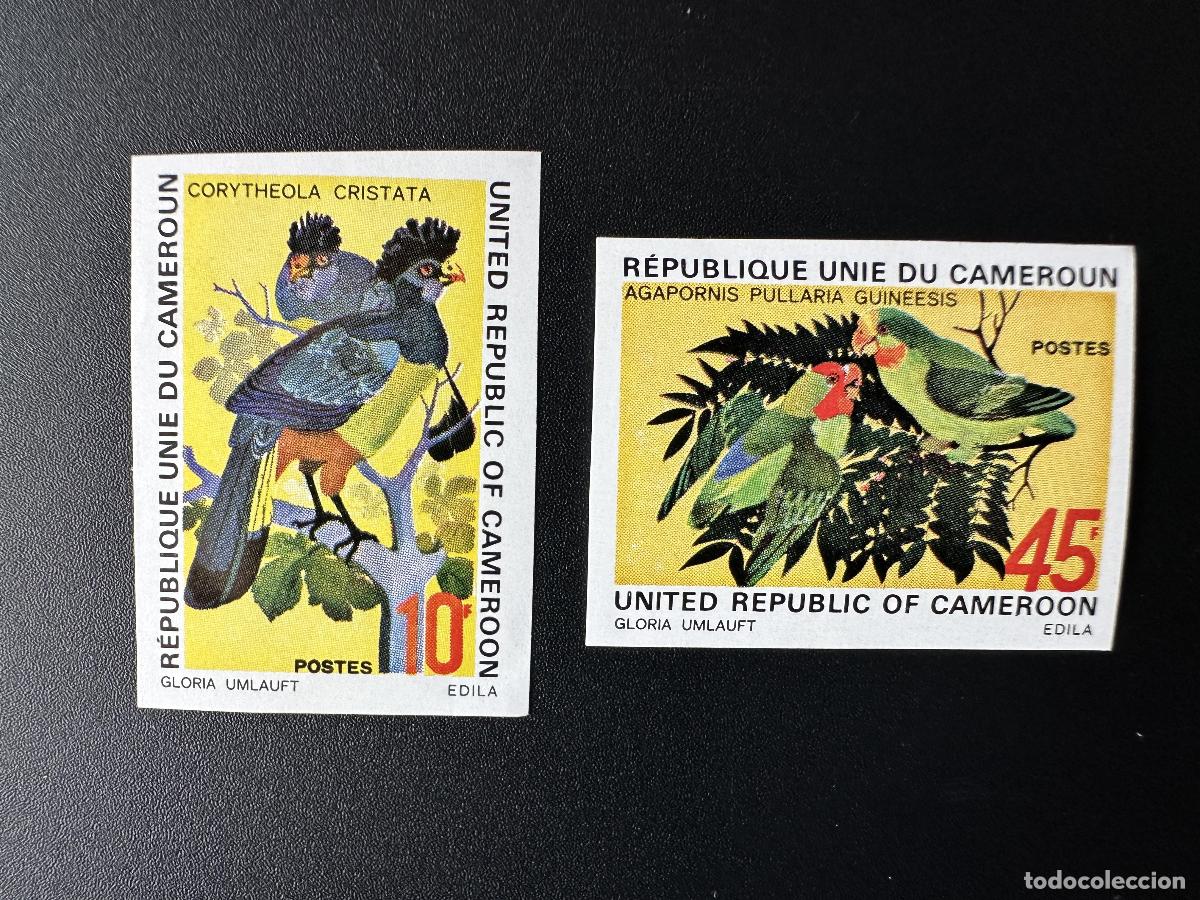 Stamps: Camer&uacute;n 1972 Mi. 715-716 ND Birds Corytheola Cristata Agapornis Pullaria