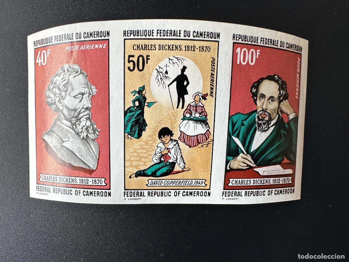 Stamps: Camer&uacute;n 1970 Mi. 634 - 636 ND Charles Dickens escritor literatura novela David