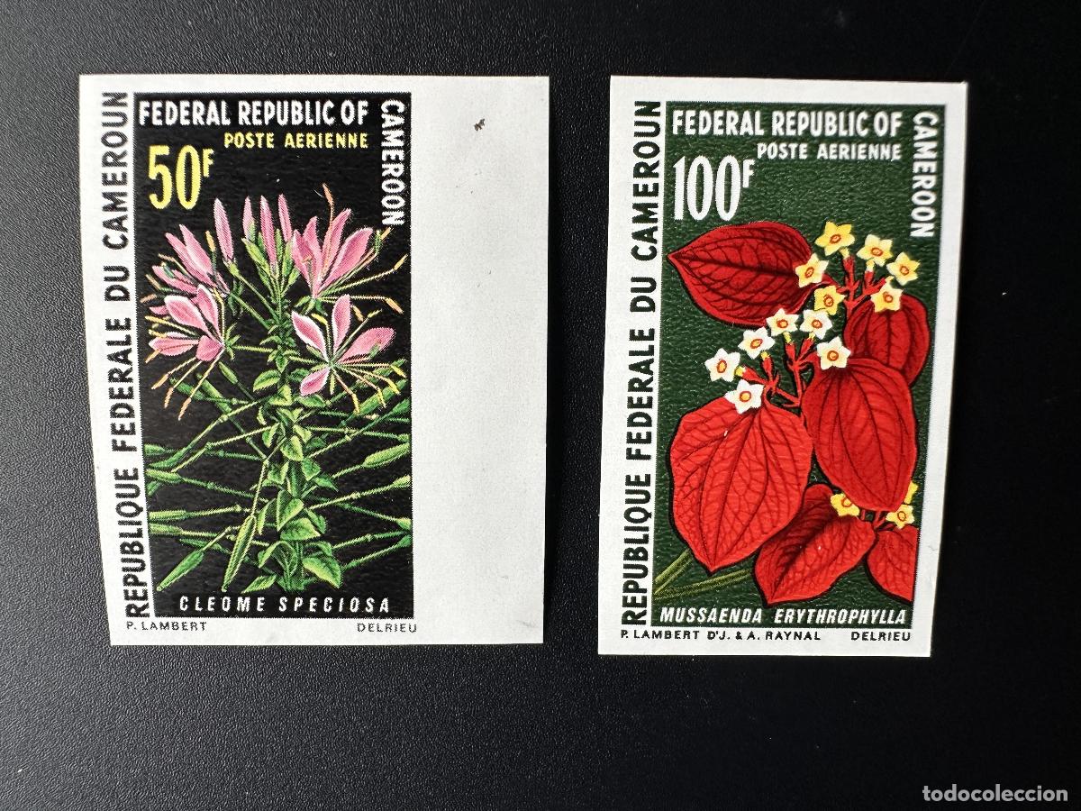 Sellos: Camer&uacute;n 1970 Mi. 608-609 ND Flowers Cleome Mussaenda Air Post Philatelia