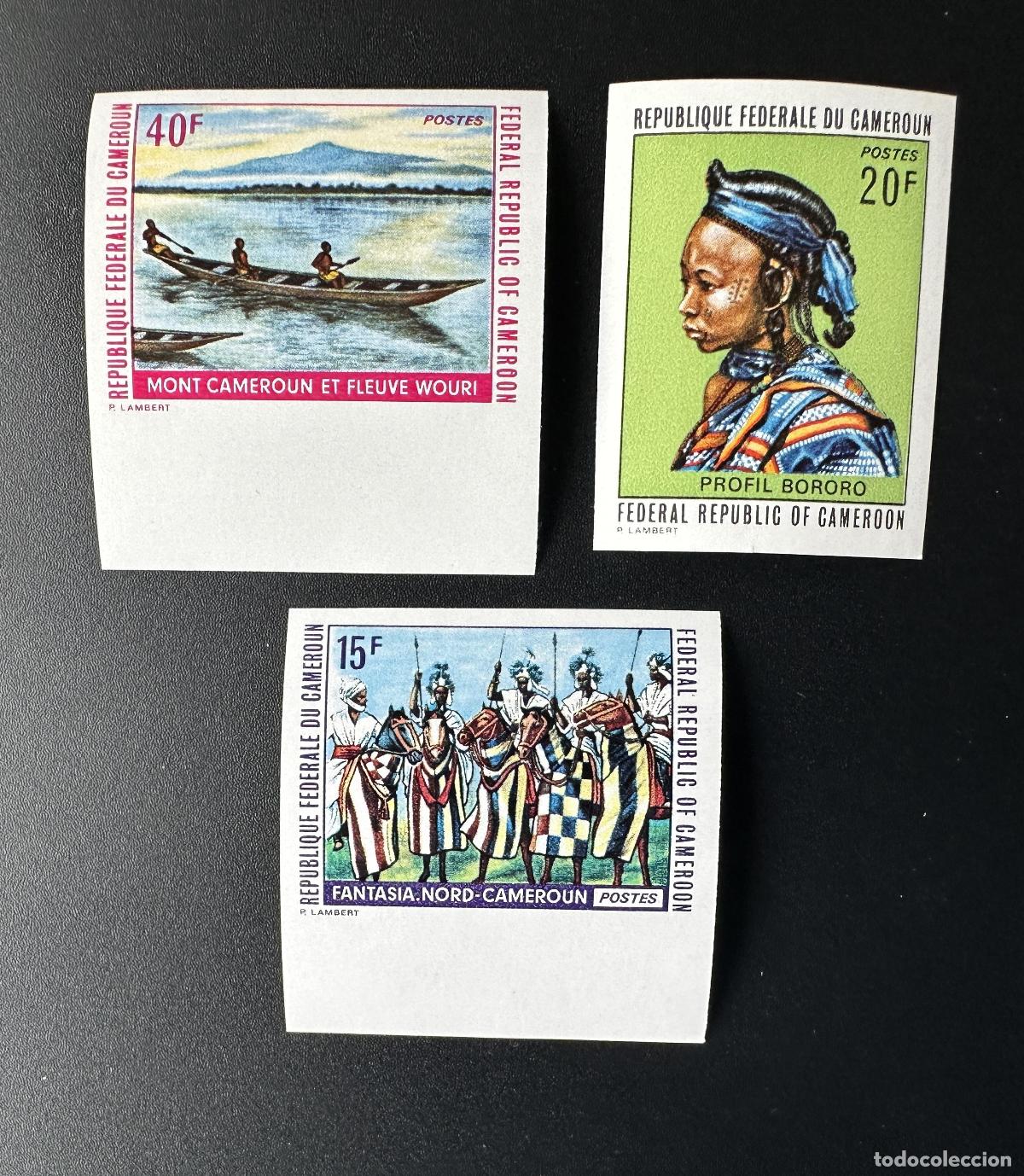 Sellos: Camer&uacute;n 1972 Mi. 692-694 ND Monte Perfil del r&iacute;o Wouri Bororo Fantasia