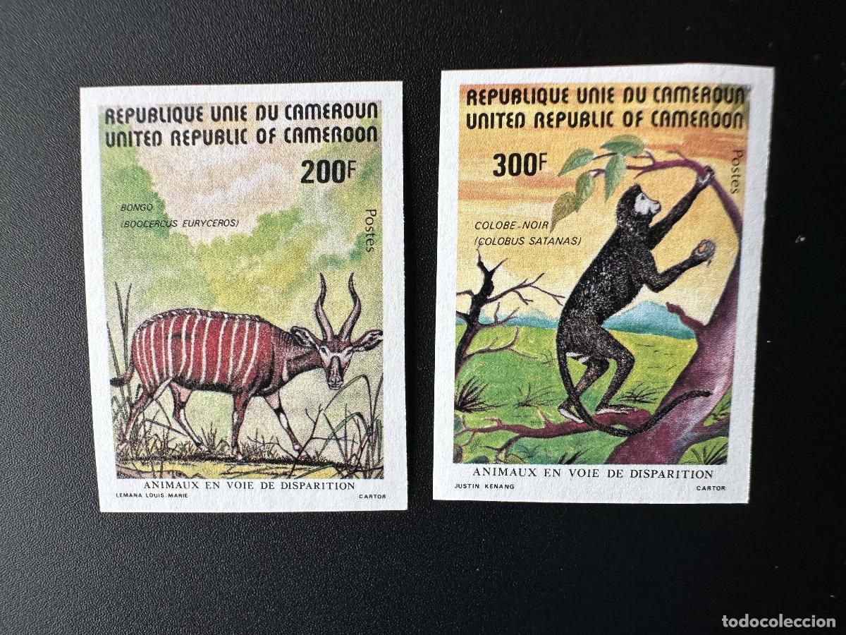 Sellos: Camer&uacute;n 1982 Mi. 983-984 ND Animales en peligro Bongo Colobus noir