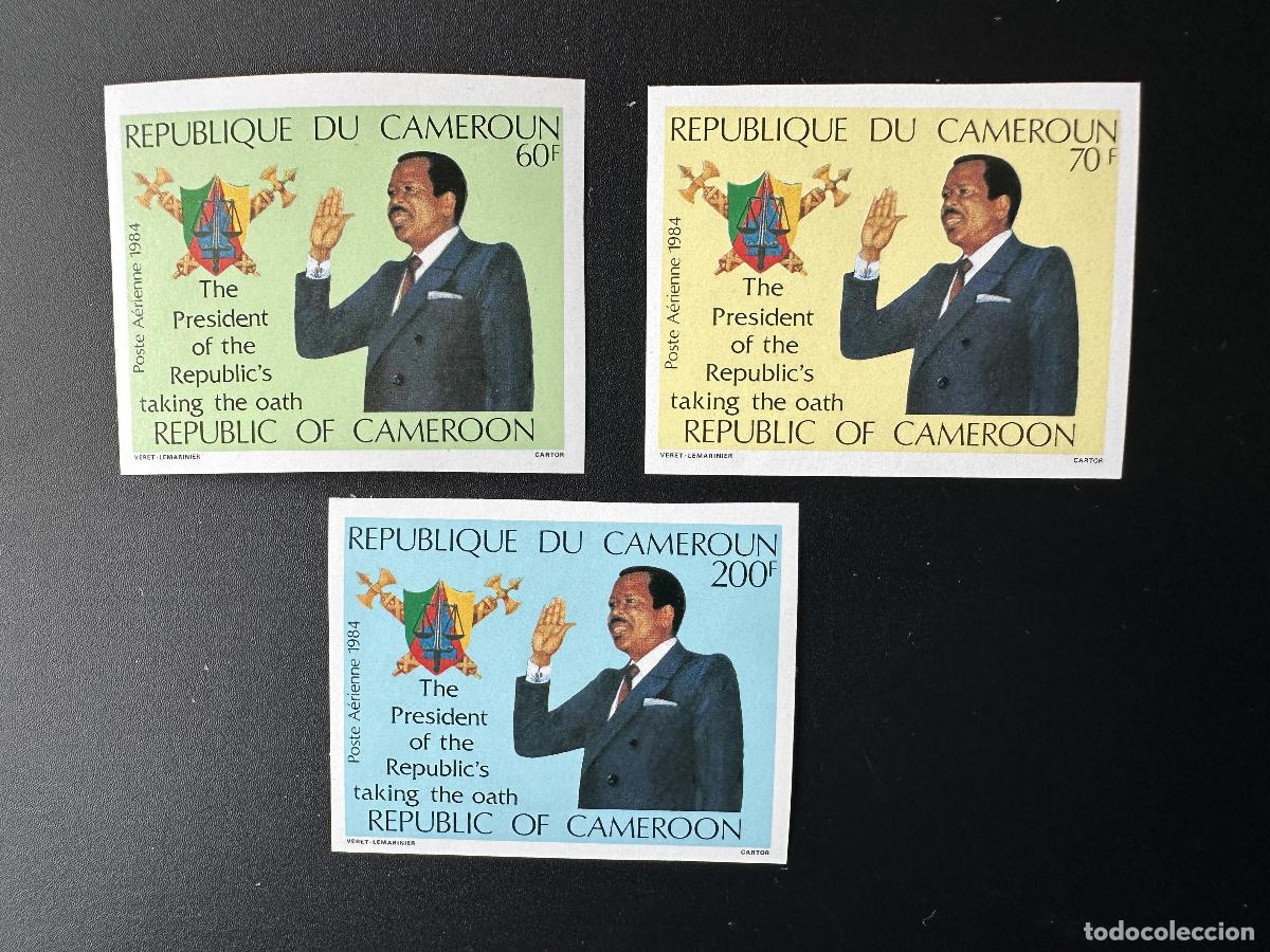 Sellos: Camer&uacute;n 1984 Mi. 1061-1063 ND Juramento del Presidente pol&iacute;tico Rep&uacute;blica Inglesa