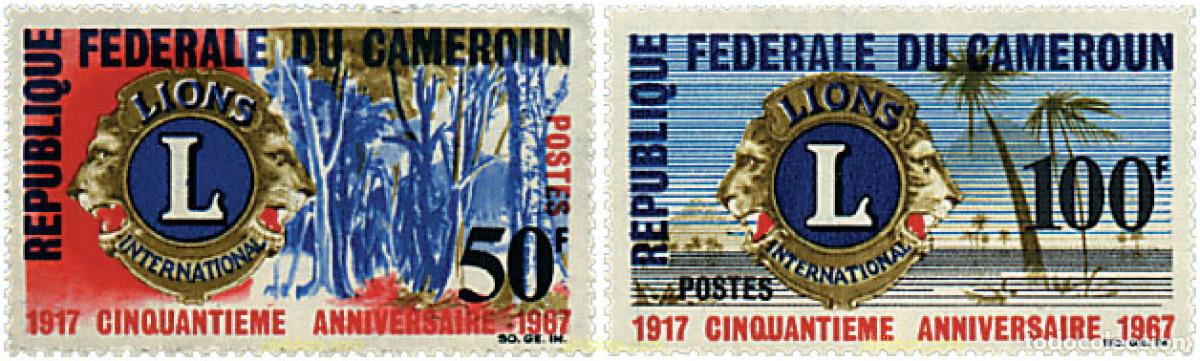 Sellos: 190088 MNH CAMERUN 1967 50 ANIVERSARIO DEL LIONS CLUB