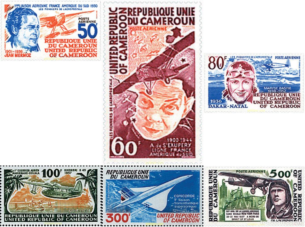 Sellos: 70307 MNH CAMERUN 1977 PIONEROS DE LA AVIACION