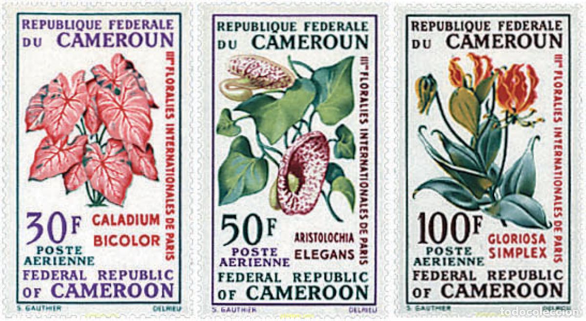 Sellos: 82190 MNH CAMERUN 1969 3 FLORALIAS INTERNACIONALES DE PARIS