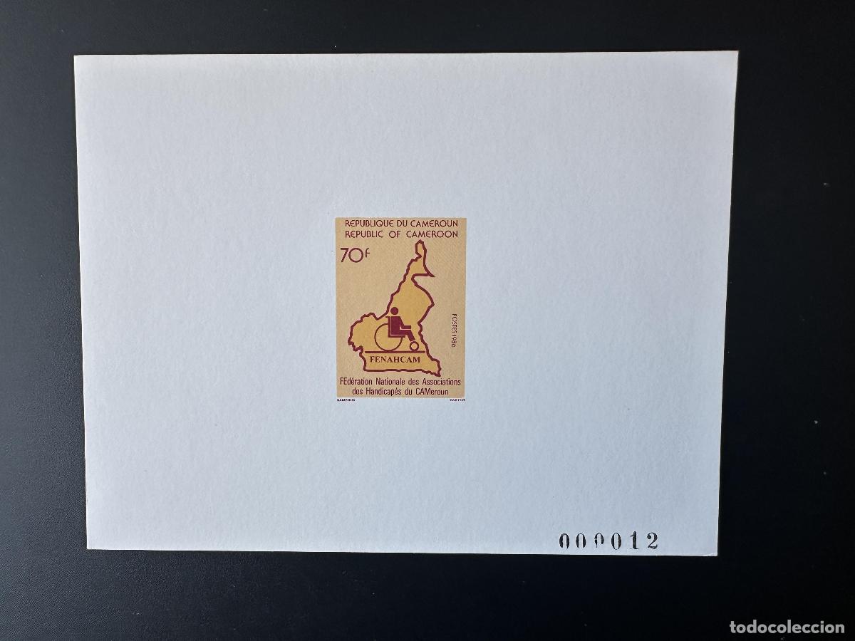 Stamps: Mapa del para discapacitados de Camer&uacute;n 1986 Mi. 1140 evento lujo FENAHCAM