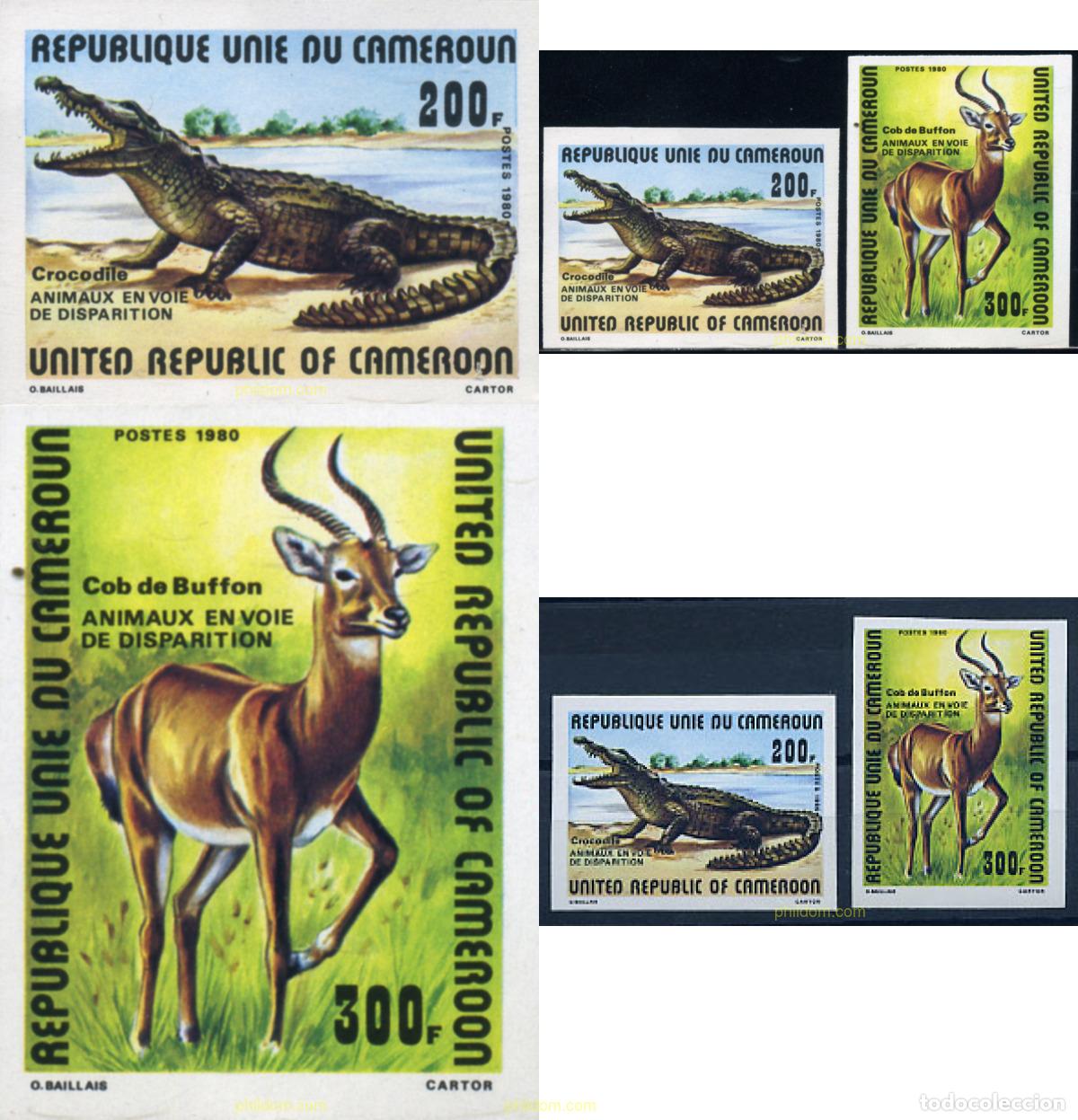 Sellos: 194709 MNH CAMERUN 1980 FAUNA EN PELIGRO DE EXTINCION