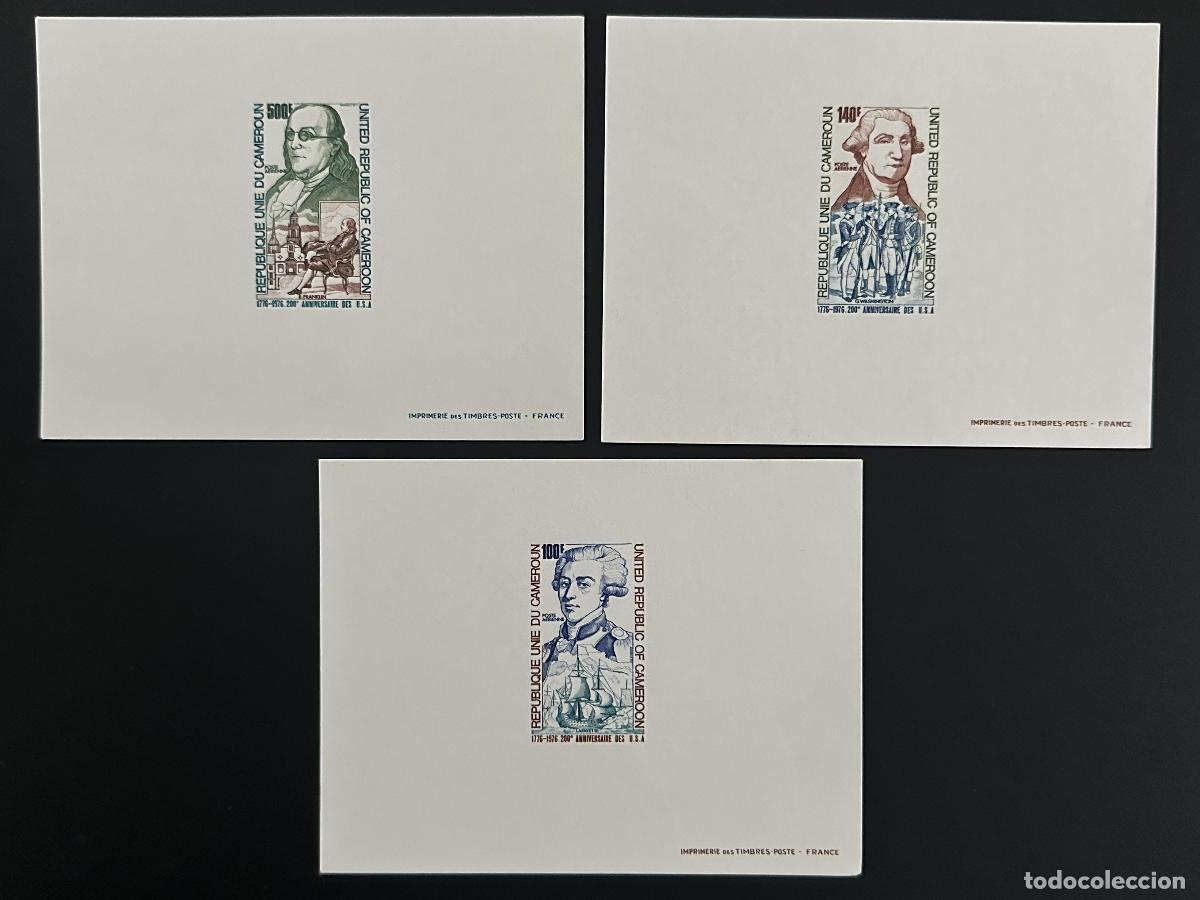 Stamps: Camer&uacute;n 1975 Mi. 809 - 811 evento de lujo Bicentenario EE. UU. Franklin