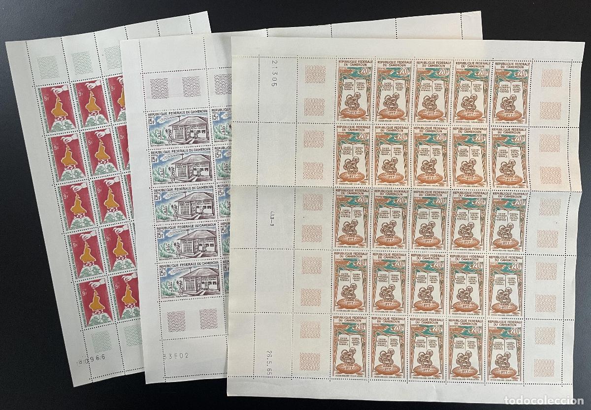 Stamps: Camer&uacute;n 1965 YT 396-398 tabl&oacute;n caja de ahorros postal federal PTT bank