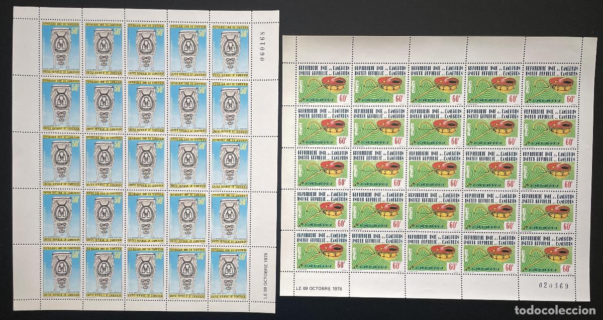 Timbres: Camer&uacute;n 1978 YT 629-630 partitura para tabl&oacute;n instrumentos musicales m&uacute;sica