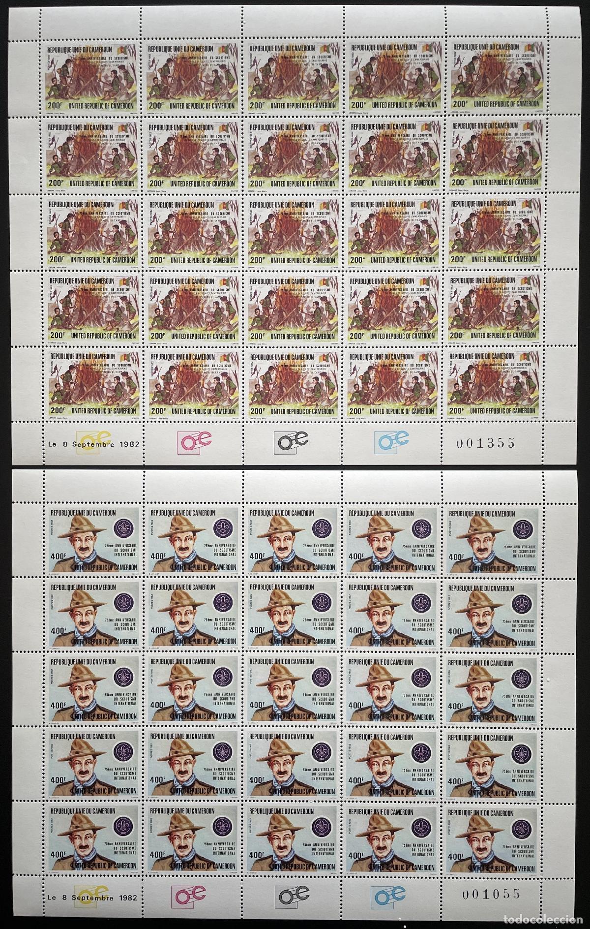 Stamps: Camer&uacute;n 1982 YT 700-701 tabl&oacute;n scouting aniversario de la juventud Baden-Powell