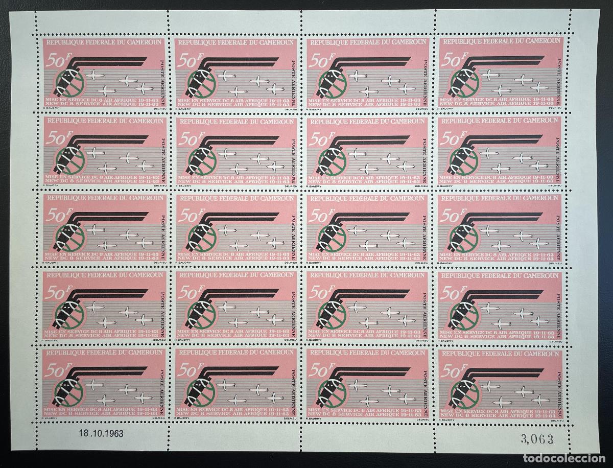Stamps: Camer&uacute;n 1963 YT PA 60 tabl&oacute;n Aviaci&oacute;n servicio de Aviones Air Afrique