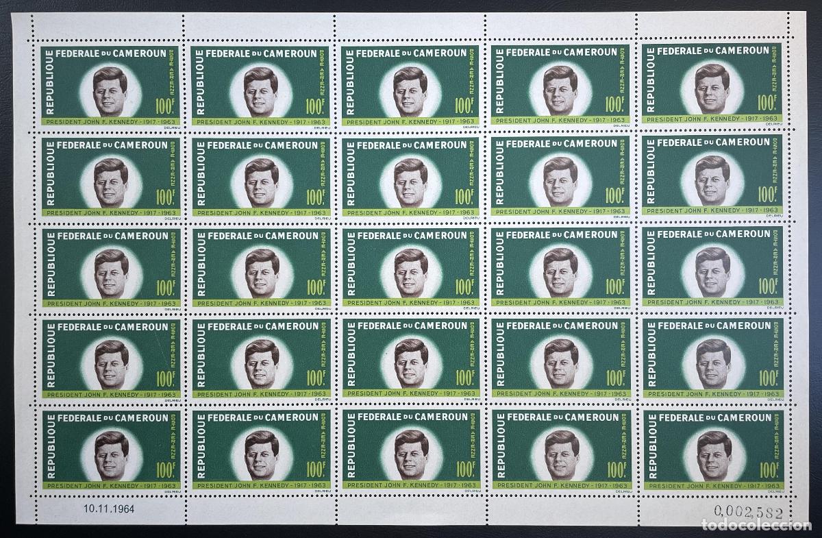 Sellos: Camer&uacute;n 1964 YT PA 63 tabl&oacute;n Conmemorativo del presidente John F. Kennedy JFK