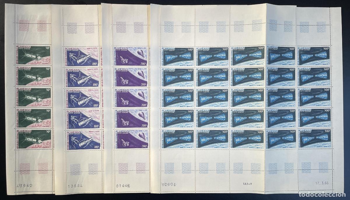 Sellos: Camer&uacute;n 1966 YT PA 70-73 tabl&oacute;n Sat&eacute;lite astron&aacute;utico Space Conquest