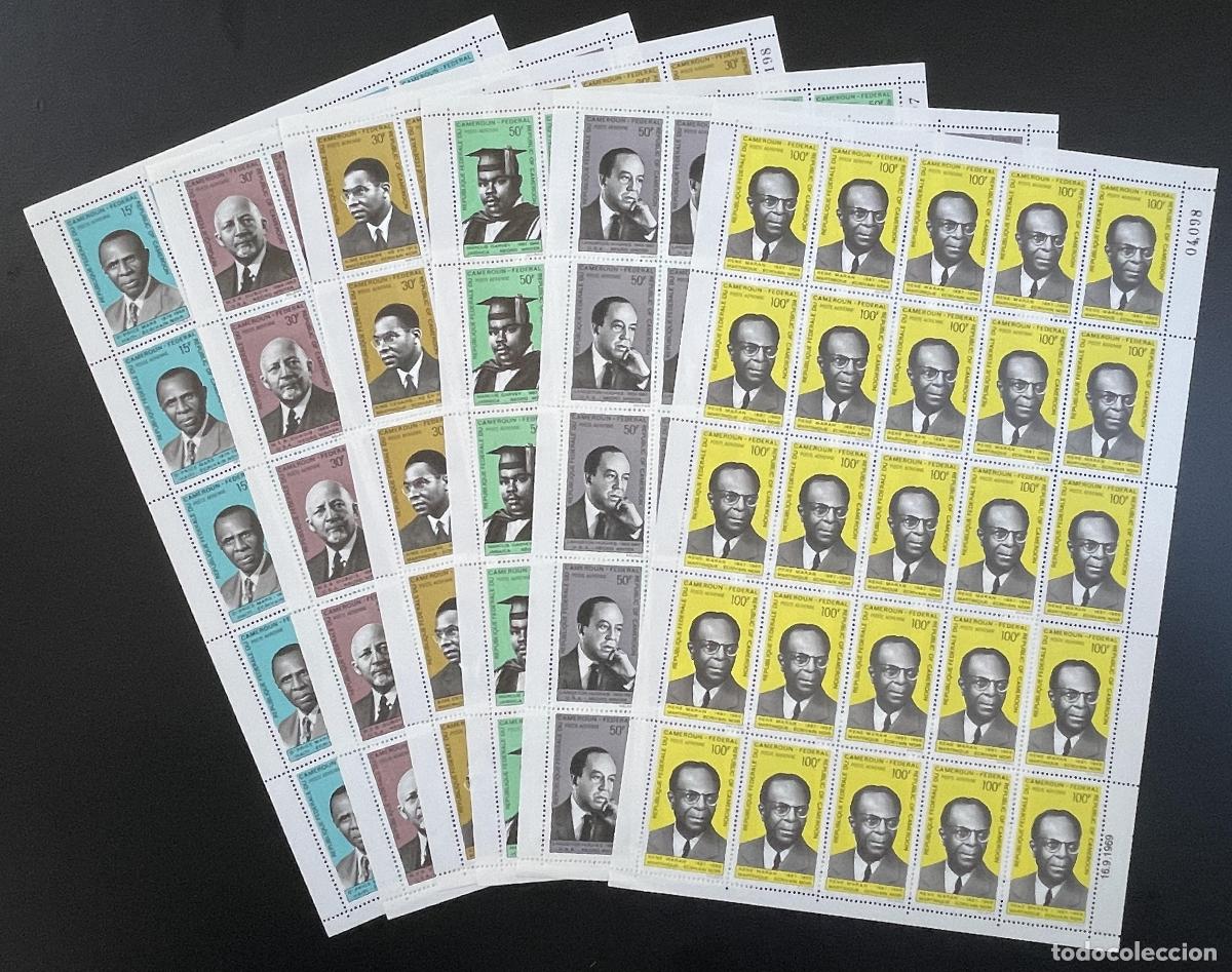 Sellos: Cameroun 1969 YT PA 138-143 tabl&oacute;n de escritores negros y profesional Aim&eacute; C&eacute;saire