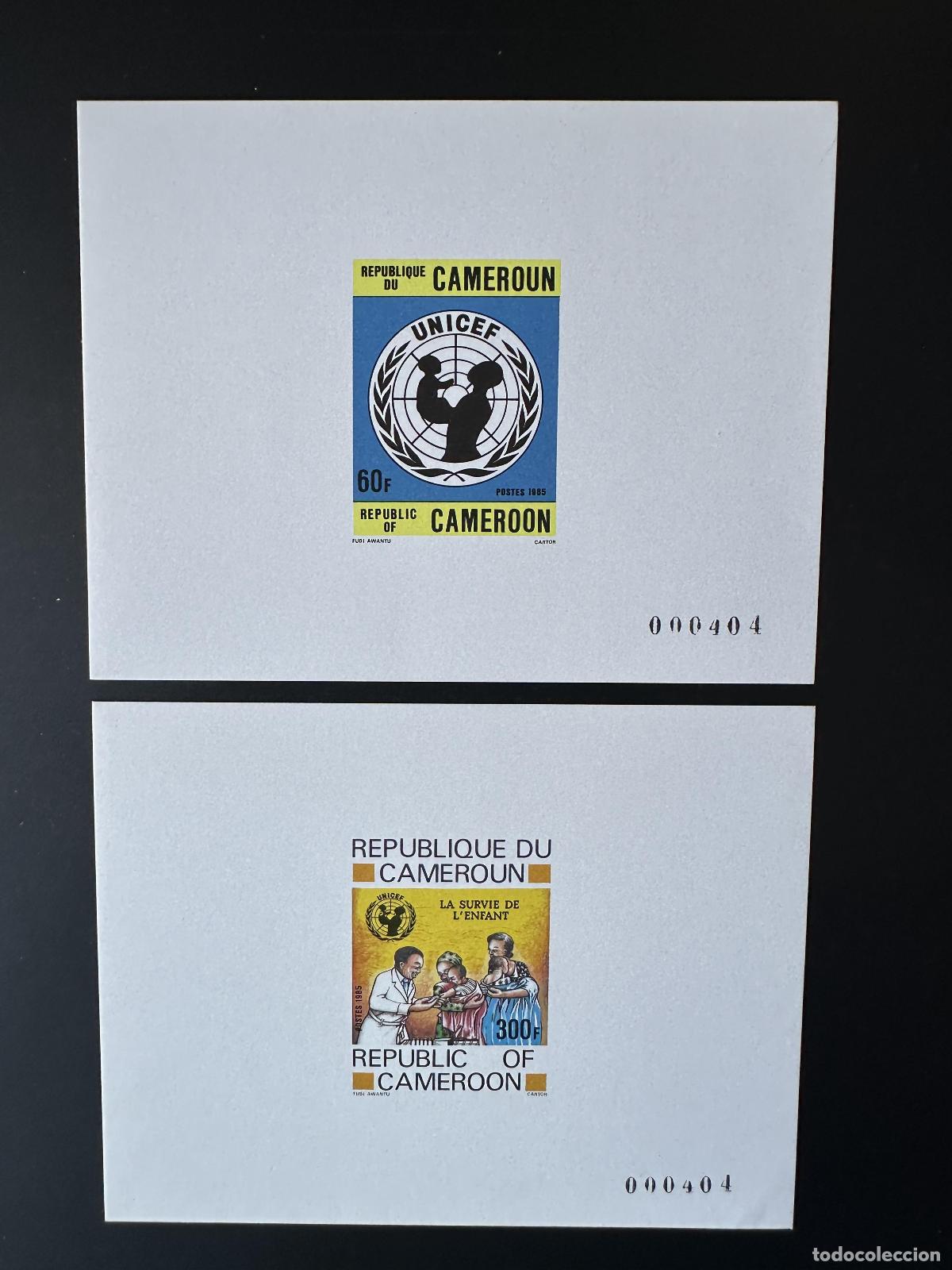 Sellos: Camer&uacute;n Mi. 1083 - 1084 Deluxe Proof Unicef Child Survival