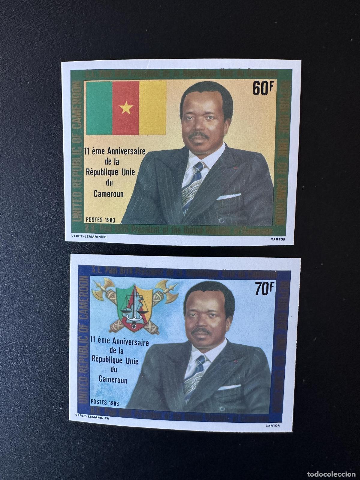 Sellos: Camer&uacute;n 1983 Mi. 1008 - 1009&deg; aniversario de la Constituci&oacute;n Rep&uacute;blica Paul Biya