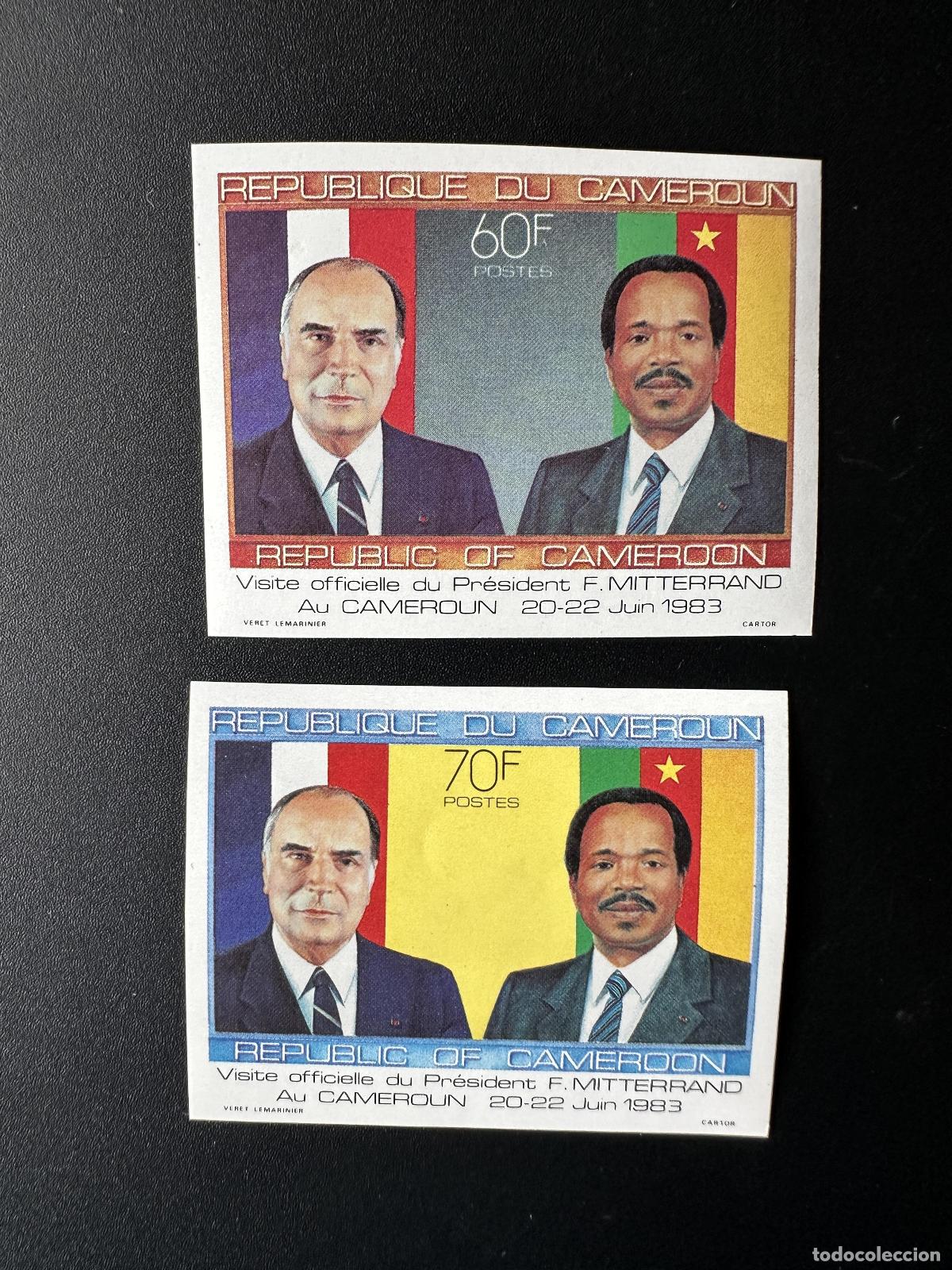 Sellos: Camer&uacute;n 1985 Mi. 1081 - 1082 ND Visita Mitterrand Presidente Francia