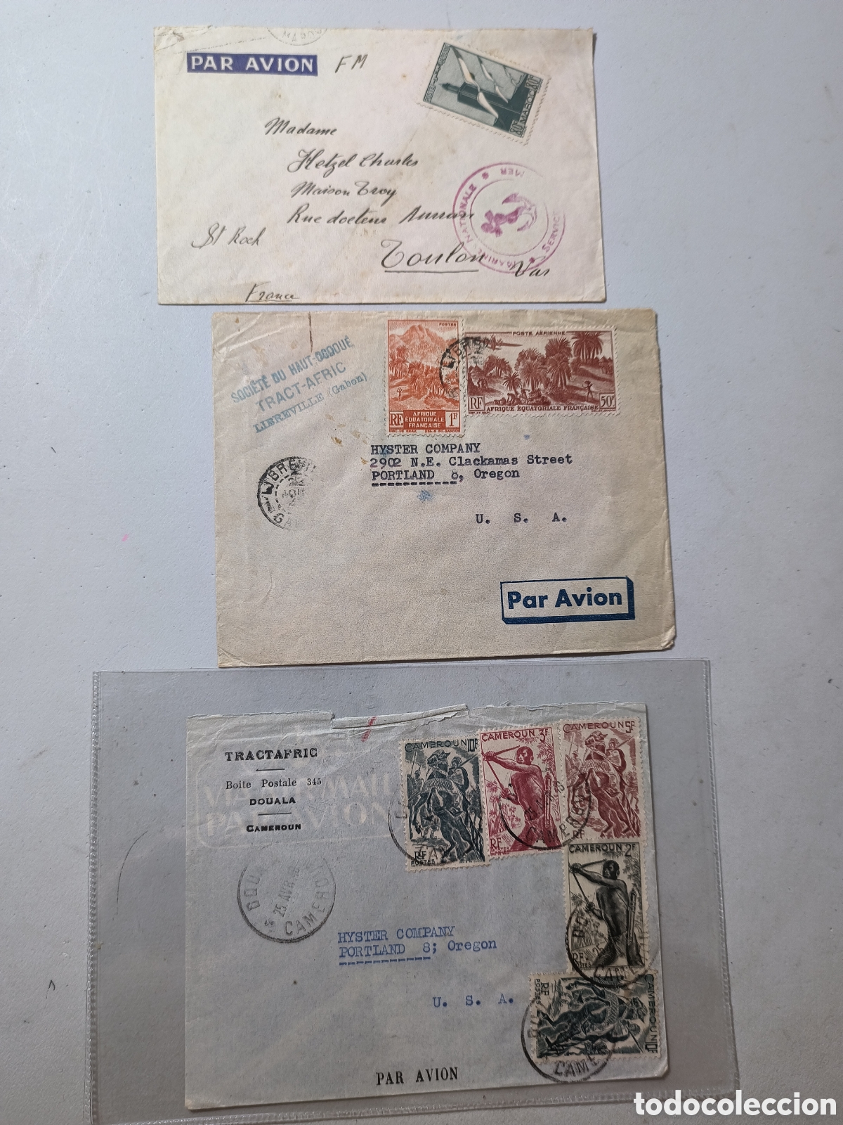 Sellos: Colonias francesas,lote 3 sobres circulados ,siglo XX