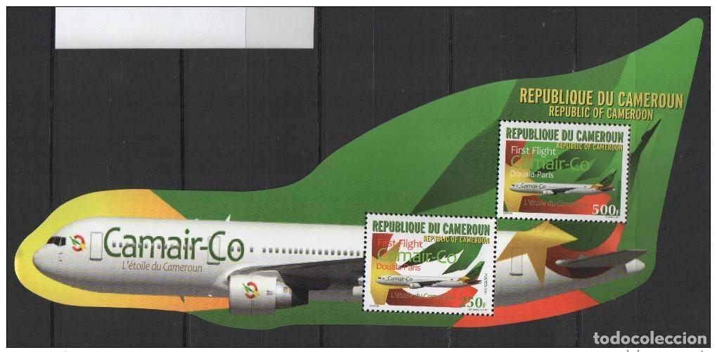 Briefmarken: Camer&uacute;n 2011 Mi. 1266 - 1267 Bl. 38 Primer vuelo Douala-Par&iacute;s Camair-Co Avion S/S