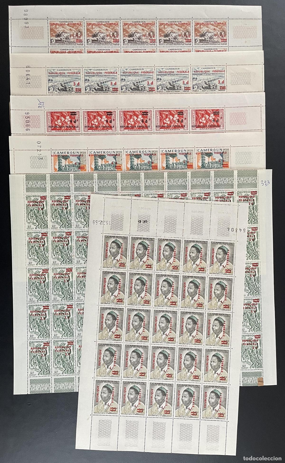 Briefmarken: Camer&uacute;n 1961 YT 322 - 327 tablones sobrecargan la reunificaci&oacute;n independentista