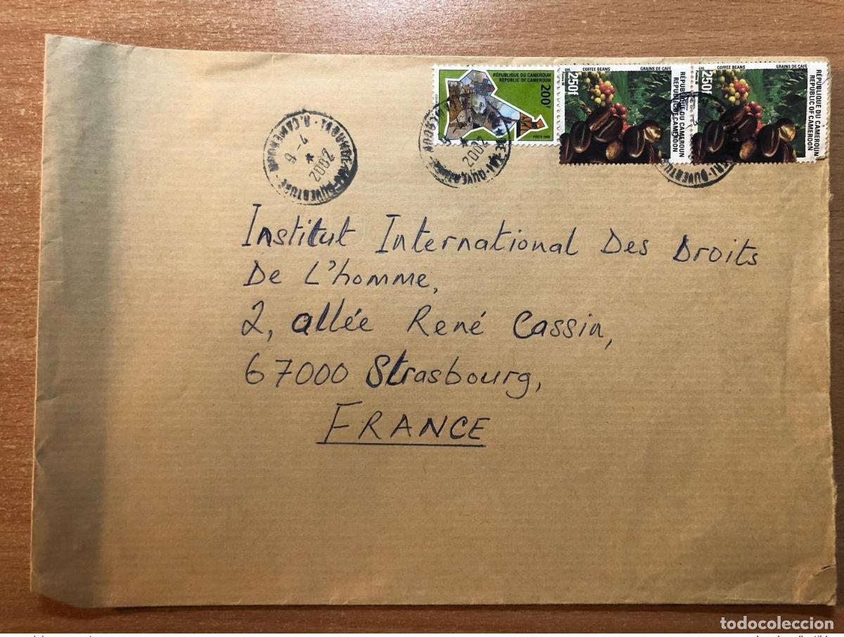 Sellos: Camer&uacute;n Mi. 1231 y 1240 en la carta 2002 Coffee Kaffee Coffea Symbols
