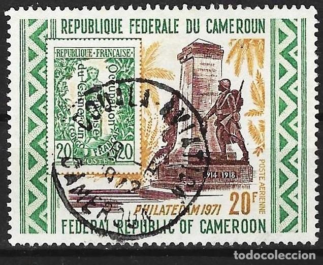 Sellos: Camer&uacute;n 1971 - Mi 661 - YT A 186 - Expo. filat&eacute;lica - Monumento a los Ca&iacute;dos en Yaund&eacute; ( A&eacute;reo )