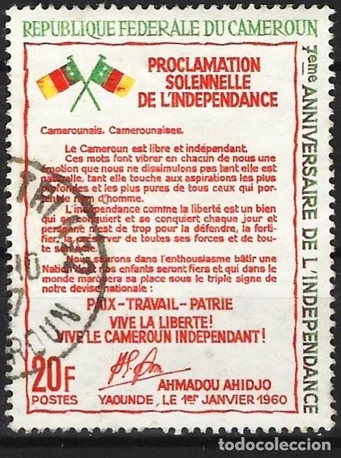 Sellos: Camer&uacute;n 1967 - Mi 494 - YT 433 - Declaraci&oacute;n de independencia