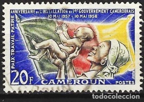 Sellos: Camer&uacute;n 1958 - Mi 317 - YT 305 - Aniversario del primer goBierno