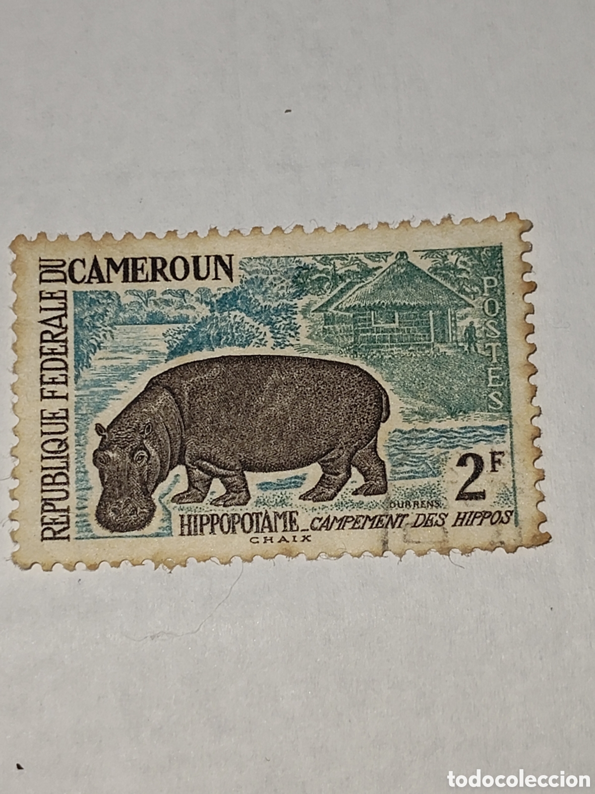 Sellos: Sello de Camer&uacute;n Hipop&oacute;tamo 1962 usado