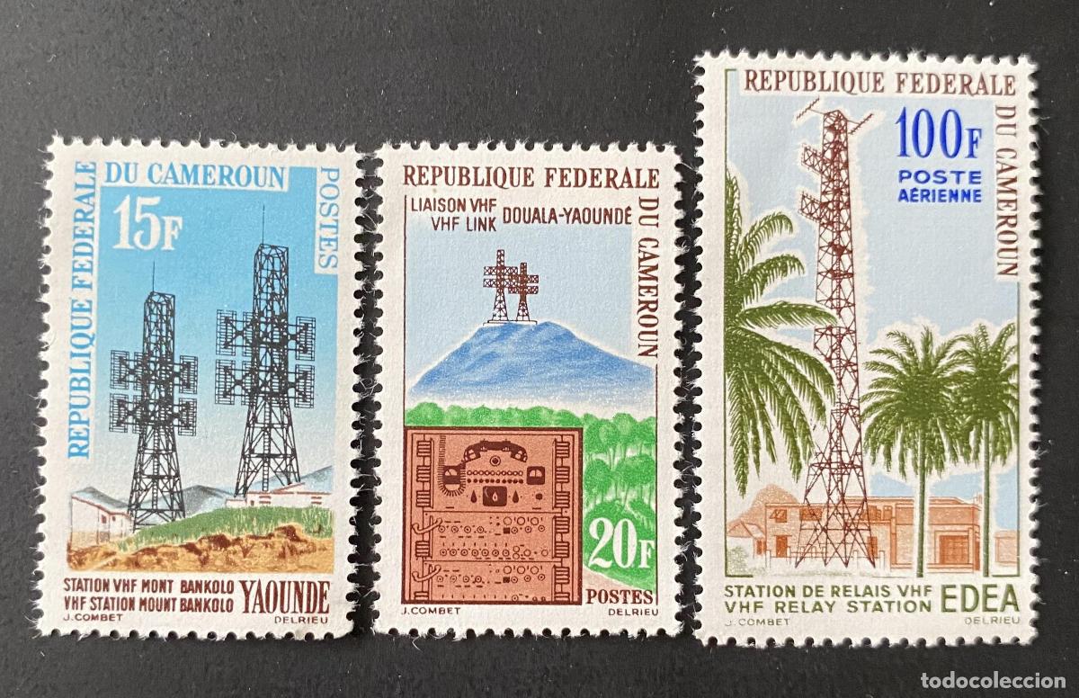 Briefmarken: Camer&uacute;n 1963 Mi. 388-390 Estaciones VHF rel&eacute; Yaund&eacute; Duala Edea