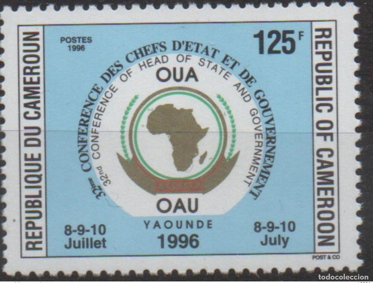 Sellos: Camer&uacute;n 1996 125F Mi. 1221 OUA Map Conferencia de Jefes Estado 8-9 y 10 julio