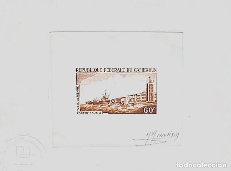 Sellos: O) 1968 CAMEROUN, PROOF, PORT OF DOUALA, DOUALA HARBOR, AEREO, SCT C106, SECOND ECONOMIC DEVELOPMEN