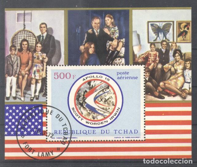 Sellos: Tchad 1972 Space, Cosmos, perf.sheet, used     E.189 - Foto 1