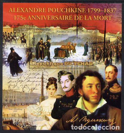 Sellos: TCHAD CHAD 2012 SHEET MNH ALEXANDER PUSHKIN - Foto 1