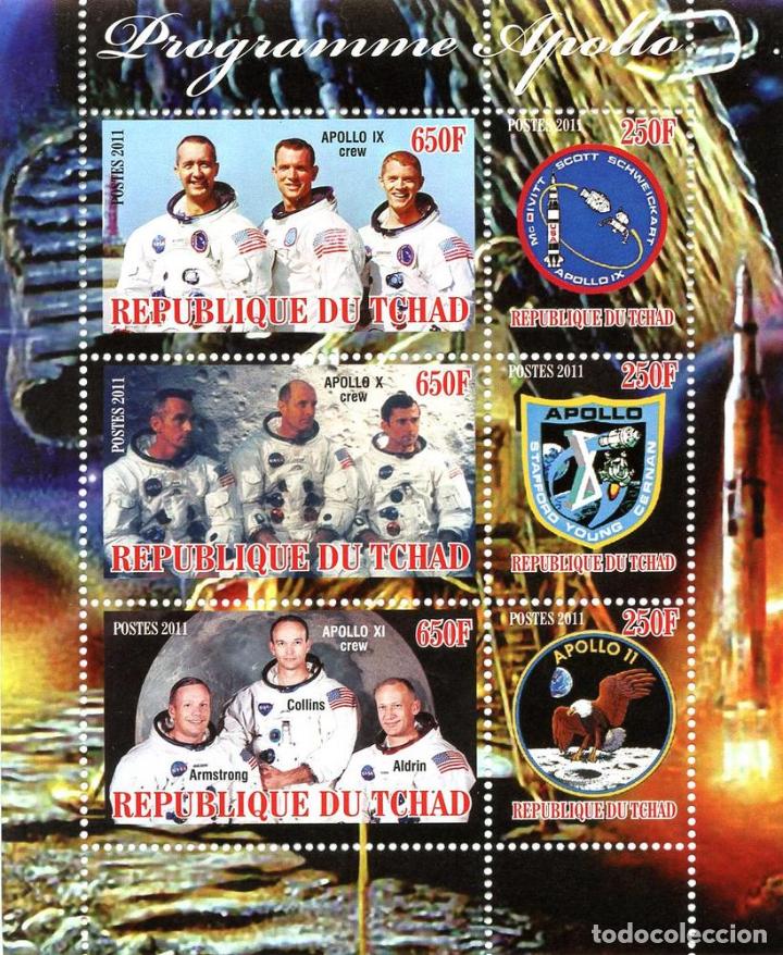Sellos: TCHAD CHAD 2011 SHEET MNH PROGRAMA APOLO APOLLO PROGRAM ESPACIO SPACE ESPACE ASTRONAUTAS ASTRONAUTS - Foto 1