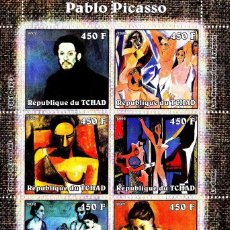 Sellos: TCHAD CHAD 2002 SHEET MNH PABLO PICASSO ART PAINTINGS ARTE PINTURAS. Lote 375602754